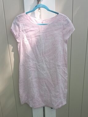 Island Company Pink and White CapriCorn Linen Dress
